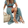 thumbnail image 1 of Enwejyy Women Vocation Bohemian Paisley Print V-Neck Sleeveless Sexy Side Split Maxi Dress, 1 of 2