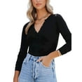 thumbnail image 1 of Enwejyy Women's Basic Henley Tops Button Long Sleeve Solid Color Slim Fit Tunic T-Shirt, 1 of 4
