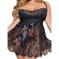 thumbnail image 1 of Enwejyy Women's Plus Lingerie Valentine's day Honeymoon Sexy Sheer Lace Babydoll Nightdress Sleepwear, 1 of 4