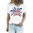 thumbnail image 1 of Enwejyy Women's Summer Basic Tops Independence Day US Flag Print Round Neck Short Sleeve Cotton T-Shirt Top, 1 of 3