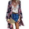 thumbnail image 1 of Enwejyy Womens Bohemian Floral Print Kimono Sleeve Cover Ups Blouse Cardigan Tops Plus Size M-5XL, 1 of 2