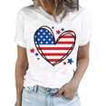 thumbnail image 1 of Enwejyy Womens Cotton Tops Independence Day US Flag Print Short Sleeve Round Neck Basic T-Shirt, 1 of 3