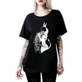 thumbnail image 1 of Enwejyy Womens Halloween Gothic Cotton Round Neck Short Sleeve T-Shirt Tops, 1 of 2