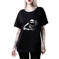 thumbnail image 1 of Enwejyy Womens Halloween Gothic Cotton Round Neck Short Sleeve T-Shirt Tops, 1 of 2
