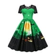 thumbnail image 1 of Enwejyy Womens Halloween Lace Round Neck Short Sleeve Knee Length Mid-Calf Dresses, 1 of 3