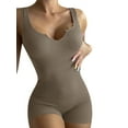 thumbnail image 1 of Enwejyy Womens Knitted Fabric Solid Slim Fit One-Piece Shorts Jumpsuit Rompers, 1 of 4