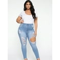 thumbnail image 1 of Enwejyy Womens Plus Size Bagi Boyfriend Curve Destructed Ripped Jeans, 1 of 5