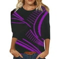thumbnail image 1 of Enwejyy Womens Street Style Casual Round Neck Half Sleeve Ombre Blouse Tops T-Shirts, 1 of 2