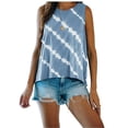 thumbnail image 1 of Enwejyy Womens Summer Basic Tops Striped Printing Sleeveless Round Neck Casual Vest Tank Tops, 1 of 3