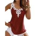 thumbnail image 1 of Enwejyy Womens Summer Basic Tops V-Neck Sleeveless Lace Wide Strap Casual Camisole Tank Tops, 1 of 2