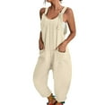 thumbnail image 1 of Enwejyy Womens Summer Casual One-Piece Pants Square Neck Sleeveless Pockets Adjustable Strap Jumpsuits, 1 of 3