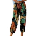 thumbnail image 1 of Enwejyy Womens Summer Cotton Linen Elastic Waist Pockets Floral Print Draw String Casual Pant, 1 of 3