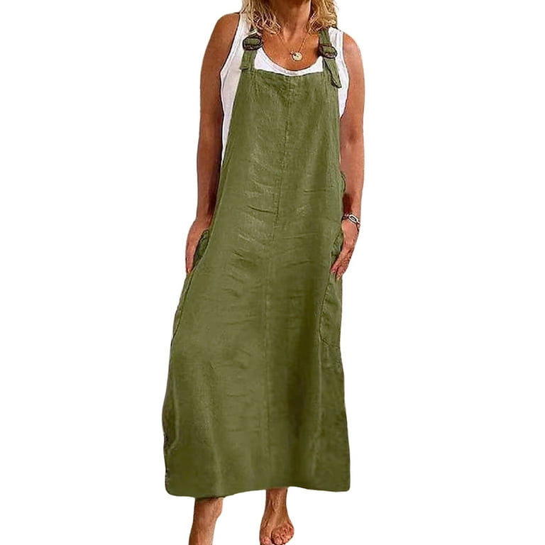 Sleeveless coverall pinafore sun dress cheap