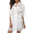 thumbnail image 1 of Enwejyy Womens Valentine's Day Gift Honeymoon Wedding Sexy lmitation Silk Lace Up Nightdress Nightgown Robes, 1 of 4