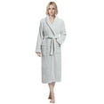 thumbnail image 1 of Enwphrey Grey Women Robe Soft Cozy Warm Bathrobe Ladies Long Fleece Plush Comfy Spa Housecoat Lightweight Robe for Women (S-M, Light Grey), 1 of 8