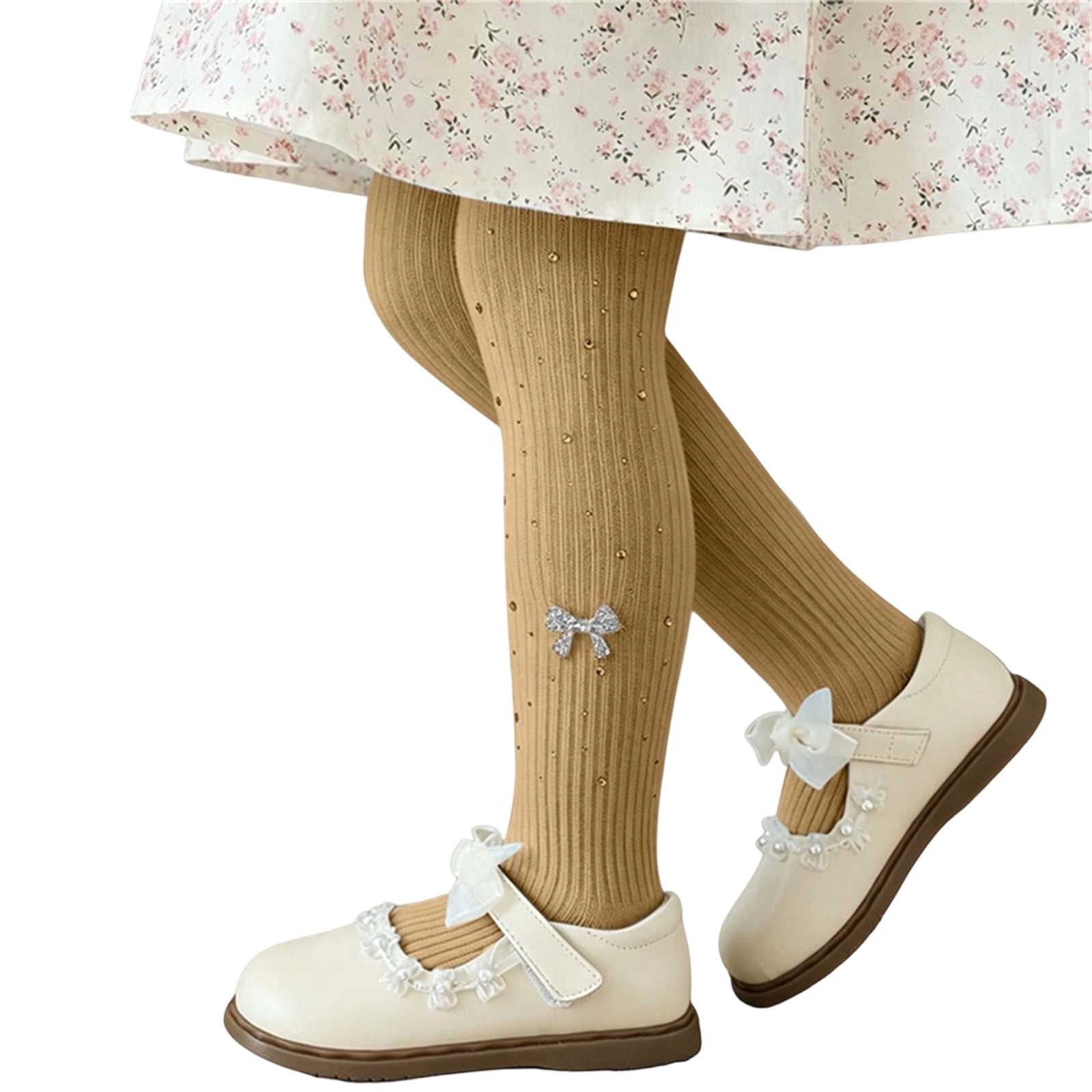 EnxRiUER Pantyhose for Kids Knitted Textured Footed Leggings Fall ...