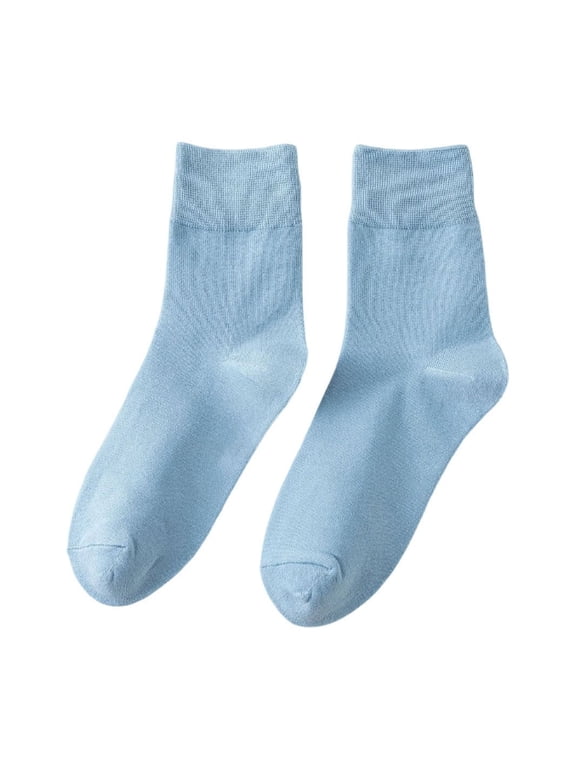Socks for Women Solid Color Casual Comfy Socks Stretch Walking Workout Crew Socks