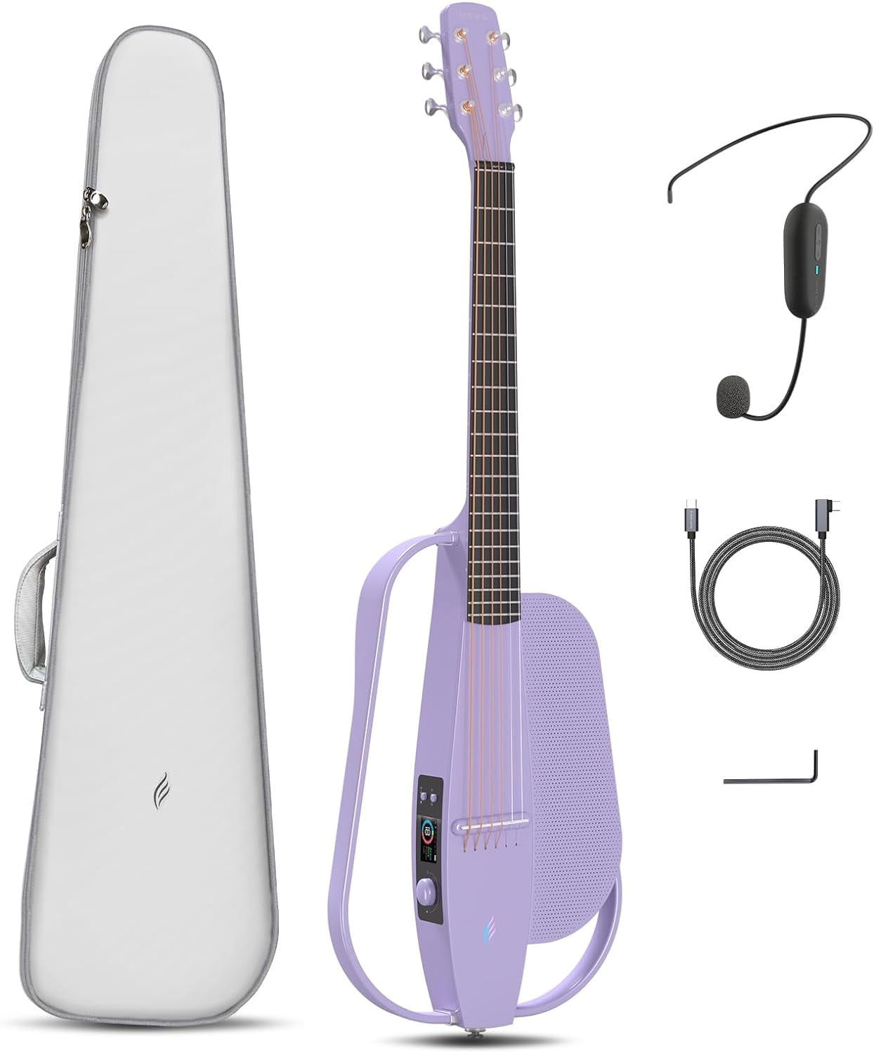 Enya Acoustic Electric Carbon Fiber Travel Guitar NEXG SE Smart Guitarra for Adults with 30W Wireless Speaker, Thickened Gig Bag, Wireless Headset Mic, Charging Cable, and Adjusting Wrench 41 Inch