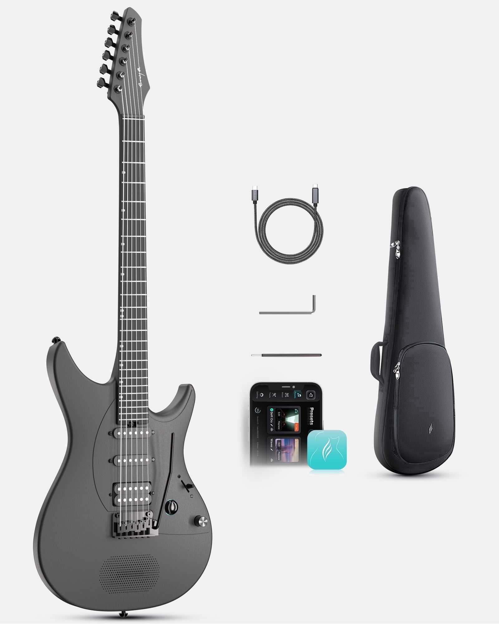 Enya Music Electric Guitar Inspire Smart Carbon Fiber 39"