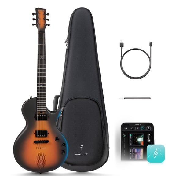Enya Electric Guitar Jack Signature Sonic JT Smart Electric Carbon Fiber Guitarra with 15W Wireless Speaker, All-in-One Portable Rig for Street Performers & Home Studios