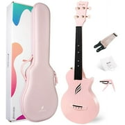 Enya Music Concert Nova U Carbon Fiber Ukulele with Free Lessons and Accessories, Pink