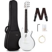 Enya Musical 6 Strings Acoustic Guitar, Carbon Fiber White, 35