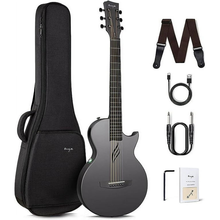 Enya Musical 6 Strings Acoustic Guitar, Carbon Fiber Black, 35 Enya Musical 6 Strings Acoustic Guitar, Carbon Fiber Black, 35