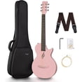 thumbnail image 1 of Enya Nova Go Carbon Fiber Acoustic Guitar 1/2 Size Beginner Adult Travel Acustica Guitarra w/Starter Bundle Kit of Colorful Gift Packaging, Acoustic Guitar Strap, Gig Bag, Cleaning Cloth(Pink), 1 of 5