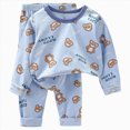 thumbnail image 1 of Enyan Baby Boys Fall Winter Outfit Long Sleeve Cute Cartoon Print Top and Relaxed Fit Pant 2Pcs Set Toddler Boy Clothes（Blue,3-4 Years）, 1 of 4