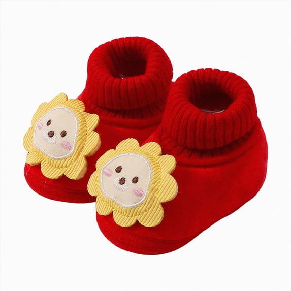 Enyan Baby Christmas Sock Shoes with Grips Newborn Anti-Slip Cute Warm Indoor Floor Slipper for Infant Girls and Boys
