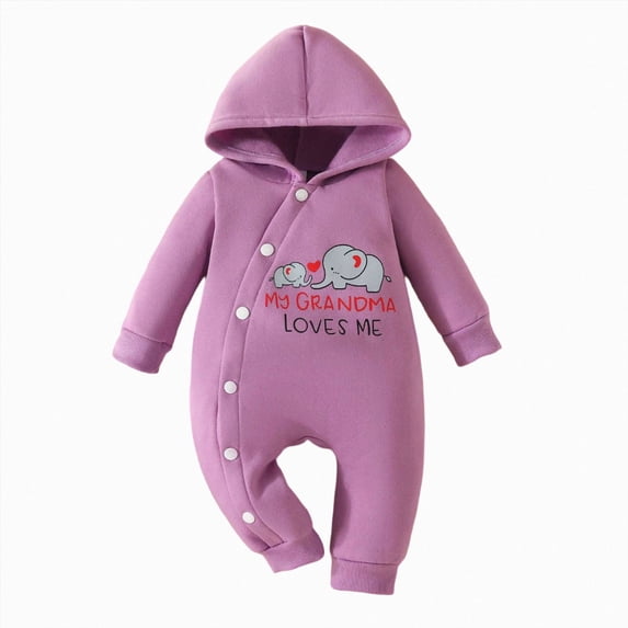 Enyan Baby Girl Fall Winter Clothes Long Sleeve Hooded Onesie Soft Bodysuit Infant One Piece Outfit(Size 0-3 Months)