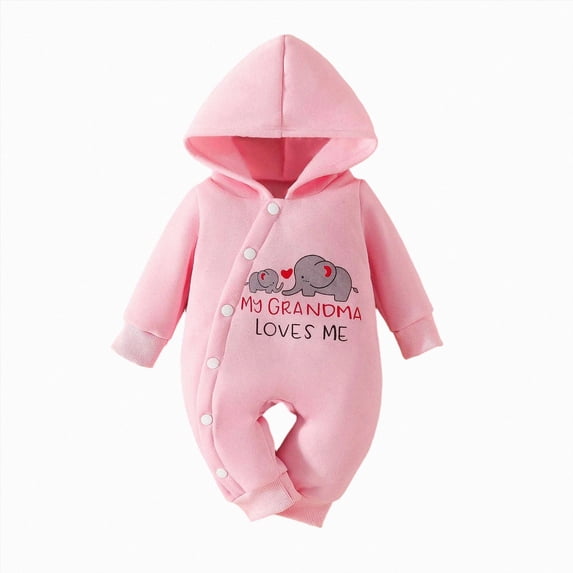 Enyan Baby Girl Fall Winter Clothes Long Sleeve Hooded Onesie Soft Bodysuit Infant One Piece Outfit(Size 3-6 Months)
