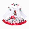 thumbnail image 1 of Enyan Baby Girls My First Christmas Outfit Newborn Infant 1st Xmas Princess Tutu Romper Dress + Headband 2Pcs Clothing Set, 1 of 4