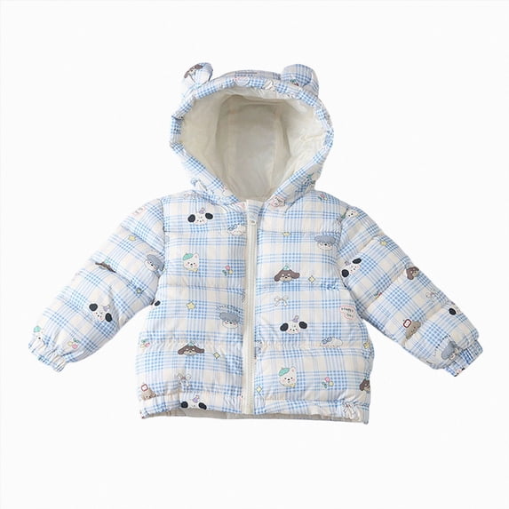 Enyan Baby Winter Puffer Jacket Toddler Boys Girls Bear Ears Hooded Zipper Up Outerwear Coats