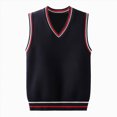 thumbnail image 1 of Enyan Boys Girls Sweater Vests School Uniform Vest Sleeveless V Neck Knit Pullover Tops for Kids Toddler, 1 of 4