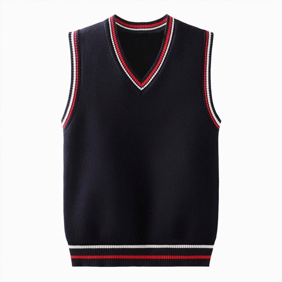 Enyan Boys Girls Sweater Vests School Uniform Vest Sleeveless V Neck Knit Pullover Tops for Kids Toddler