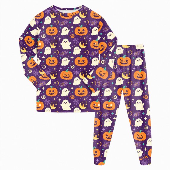 Enyan Boys Halloween Pajamas Long Sleeve Pumpkin/Ghost Pjs Set Kid Toddler Jammies Sleepwear Loungewear Set Halloween Pajamas Kids(6-7 Years)