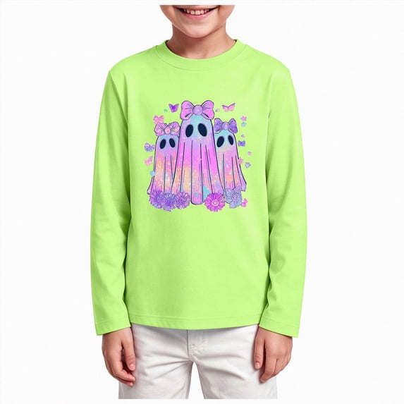 Enyan Boys Halloween Shirts Kids Long Sleeve Crewneck T-Shirts Graphic Casual Tops for Boy