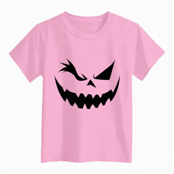Enyan Boys Halloween Shirts Toddler Graphic Tees Short Sleeve Cute Pumpkin Face Print Kid Boy T-Shirt Tops