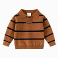 thumbnail image 1 of Enyan Boys Shirt for Fall Winter Size 1-6T Toddler Boy Clothes Long Sleeve Striped Tee Top(18-24 Months), 1 of 7