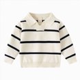 thumbnail image 1 of Enyan Boys Shirt for Fall Winter Size 1-6T Toddler Boy Clothes Long Sleeve Striped Tee Top(5-6 Years), 1 of 7