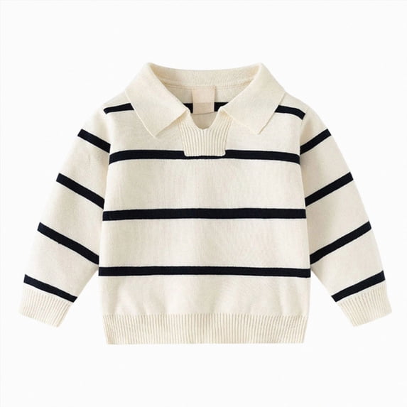 Enyan Boys Shirt for Fall Winter Size 1-6T Toddler Boy Clothes Long Sleeve Striped Tee Top(5-6 Years)