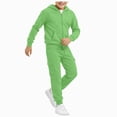 thumbnail image 1 of Enyan Girls Boys 2 Piece Tracksuit Athletic Sweatsuits Sets Full Zip Hooded Sweatshirt and Jogger Sweatpants Clothing Sets for Toddler Kid(Green,11-12 Years), 1 of 4