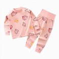 thumbnail image 1 of Enyan Girls Cotton Pajama Set Toddler Sleepwear Pjs Long Sleeve Top and Pants 2-Piece Little Kid Girl Nightwewar(3-4 Years), 1 of 3