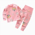 thumbnail image 1 of Enyan Girls Cotton Pajama Set Toddler Sleepwear Pjs Long Sleeve Top and Pants 2-Piece Little Kid Girl Nightwewar(3-4 Years), 1 of 3