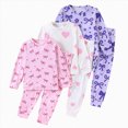 thumbnail image 1 of Enyan Girls Fall Winter Outfits 3 Packs Long Sleeve Cute Tops+Pants Set Toddler Kid Loungewear Clothes(Size 5-6 Years), 1 of 8