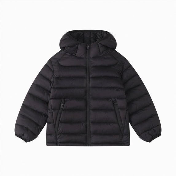 Enyan Girls Winter Puffer Jacket Little Kid Girl Warm Quilted Bubble Coat with Waterproof Windproof Hooded for Outdoor Wear School Wear