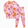 thumbnail image 1 of Enyan Halloween Girls Pajamas Toddler Cute Pumpkin/Ghost Pajamas Long Sleeve Loungewear Sleepwear Set Girls Halloween Pjs(8-9 Years), 1 of 7