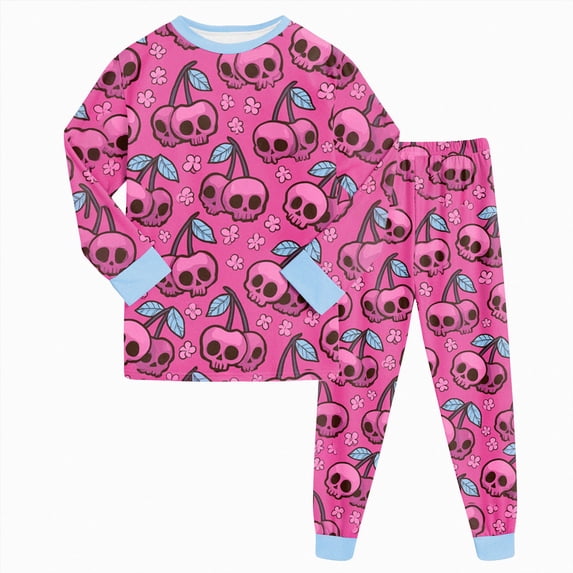 Enyan Halloween Pjs Girls Kid Pajamas Graphic Print Cute Long Sleeve Sleepwear Loungewear Pjs 2Pcs Set Pajama for Girls(7-8 Years)