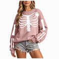thumbnail image 1 of Enyan Halloween Sweatshirt for Women Spooky Skeleton Graphic Shirts Fall Long Sleeve Autumn Tops Halloween Shirts for Women Pink,XL, 1 of 1